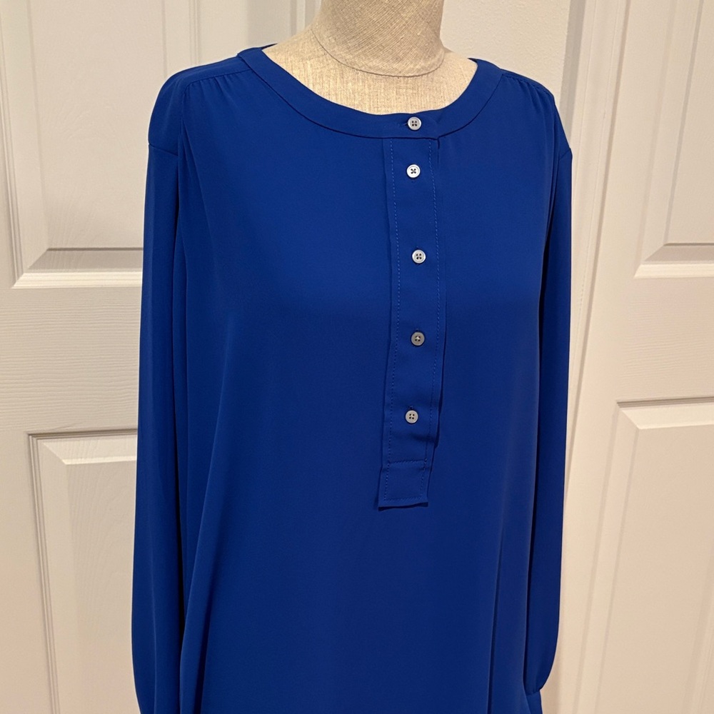 Loft long sleeve blue blouse Size L
